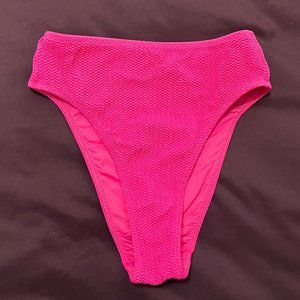 Sea Dive High Waist Bikini Bottoms in Fuchsia Rose - Women's Size 4 US / 6 AU